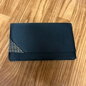 Carla Marchi Black Jeweled  Evening Envelope Clutch Formal Regency Glam Retro